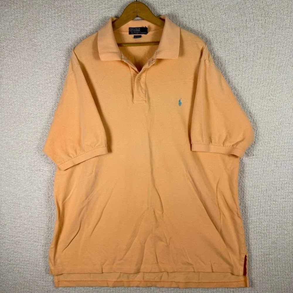 Polo by Ralph Lauren Mens 2XLT Peach Polo Shirt Short Sleeve Classic Fit‎